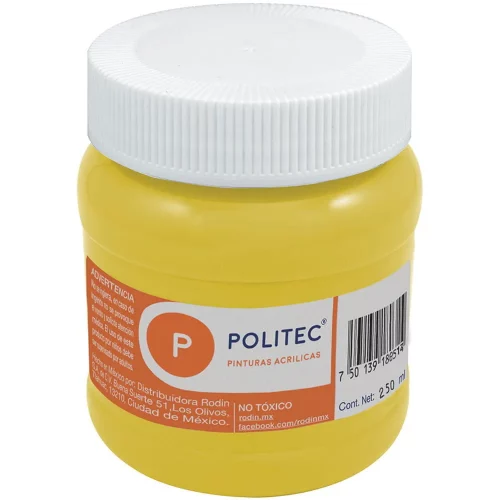 Pintura Acrílica Politec Amarillo Medio 250 ml