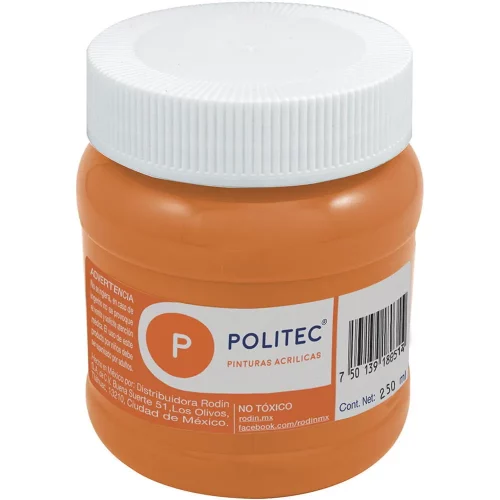 Pintura Acrílica Politec Naranja 250 ml