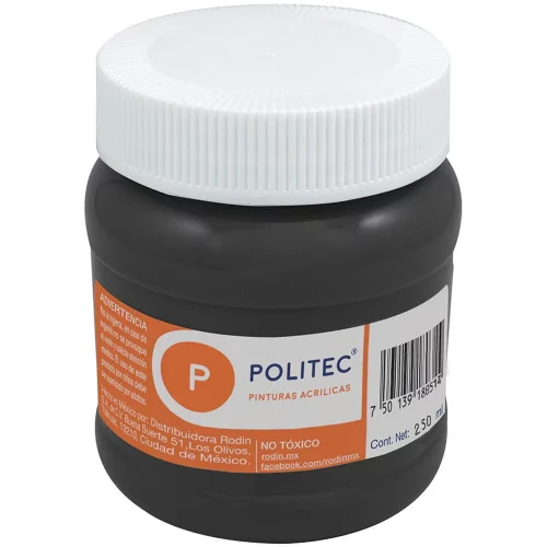 Pintura Acrílica Politec Negro 250 ml