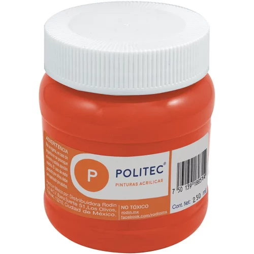 Pintura Acrílica Politec Rojo 250 ml