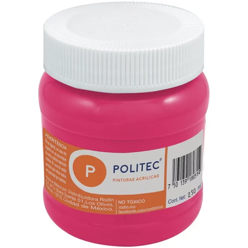 Pintura Acrílica Politec Rojo Carmín Claro 250 ml