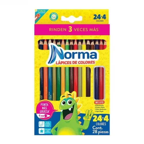 Lápices de Colores Norma con 24 + 4 Piezas