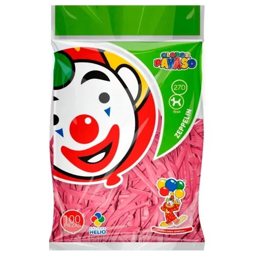 Globos Payaso Rosa Pastel Zeppelin 270 Bolsa 100 piezas