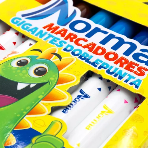 Marcadores Lavables Norma Gigantes Doble Punta con 8 Piezas