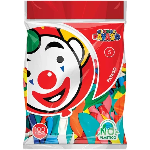 Globos Payaso Número 5 Bolsa con 100 piezas