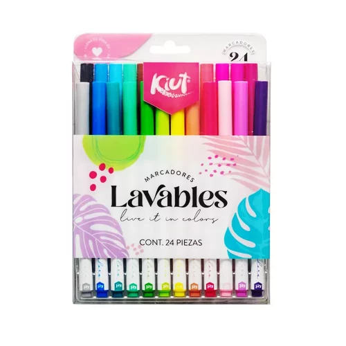 Marcadores Lavables Kiut con 24 Piezas