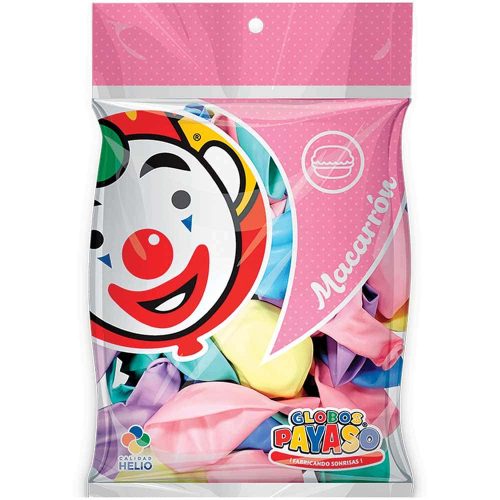 Globos Payaso Macarrón Número 9 Bolsa con 50 piezas