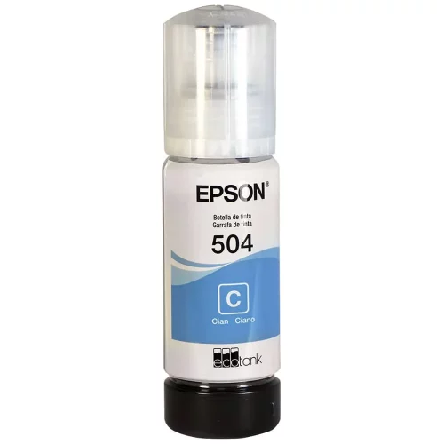 Botella de Tinta Epson Original T504 Cian