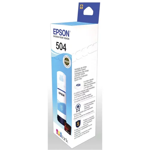 Botella de Tinta Epson Original T504 Cian