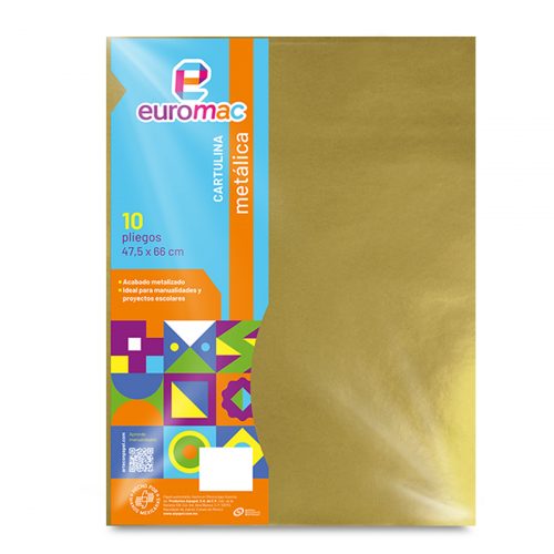 Cartulina Metálica Euromac Oro con 10 Piezas