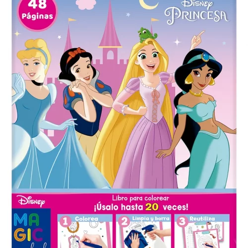 Libro Mágico Reutilizable para Colorear Princesas Disney