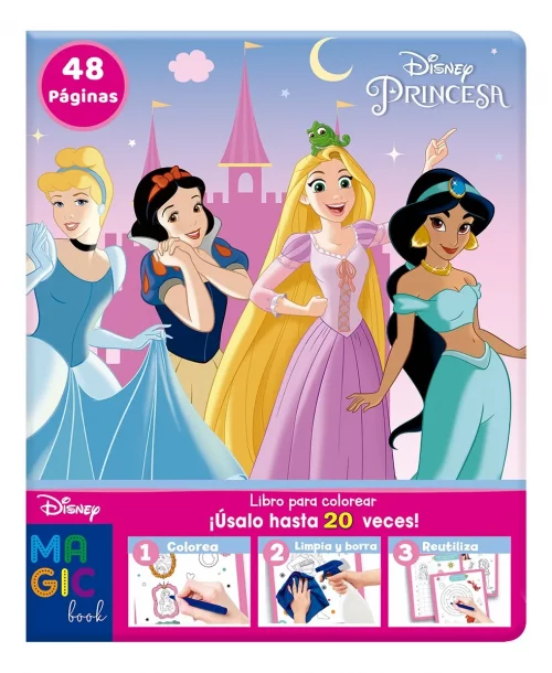 Libro Mágico Reutilizable para Colorear Princesas Disney
