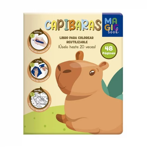 Libro Para Colorear Mágico de Capibara con 48 Páginas
