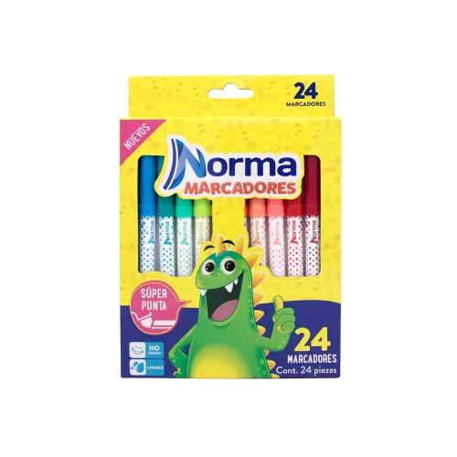Marcadores Lavables Norma con 24 Piezas