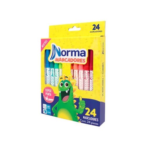 Marcadores Lavables Norma con 24 Piezas